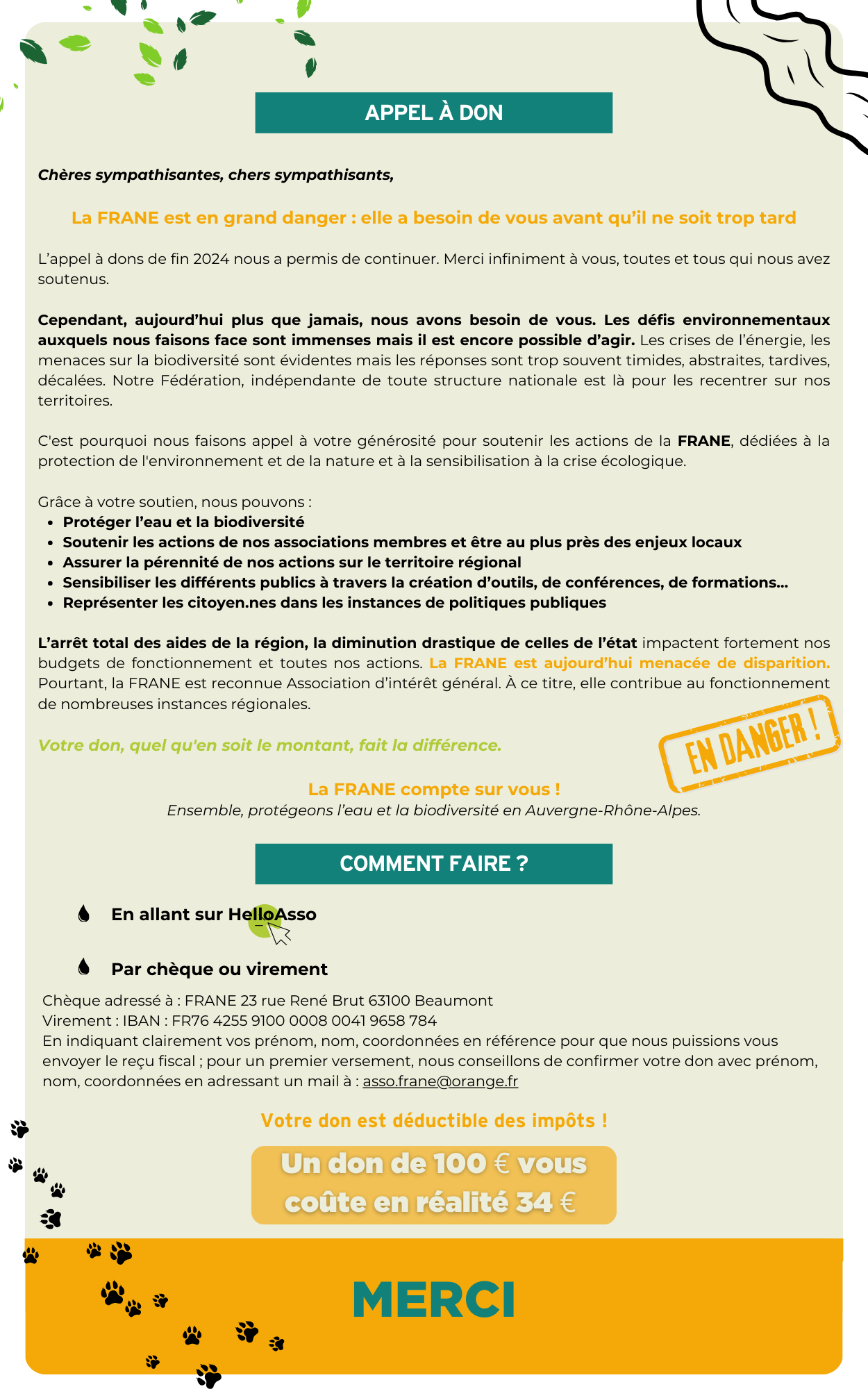 Appel à don janv 2025 Newsletter